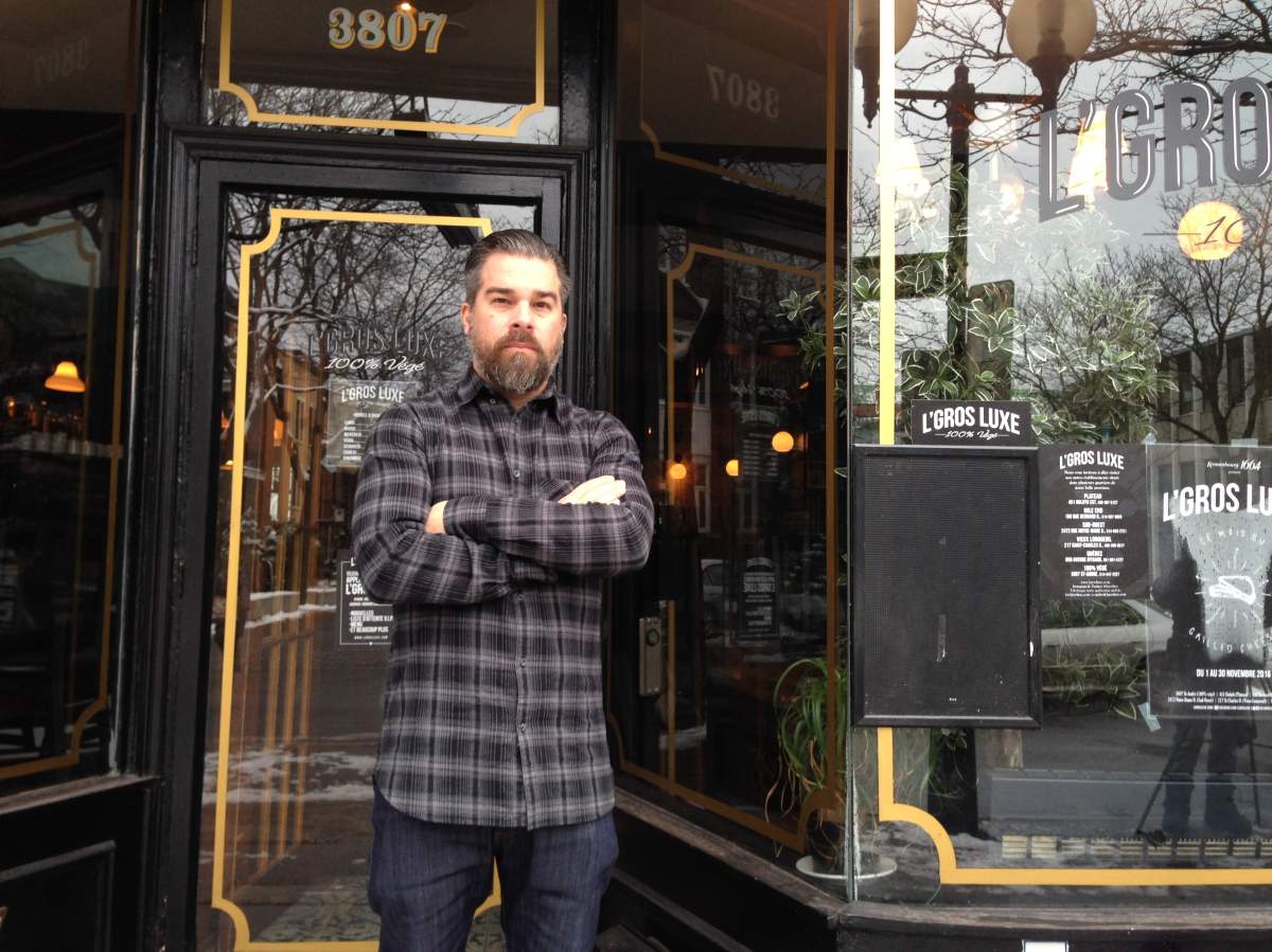 Owner Alexandre Bastide outside L'Gros Luxe on rue St-André in Montreal's Plateau borough, Tuesday, November 22, 2016.