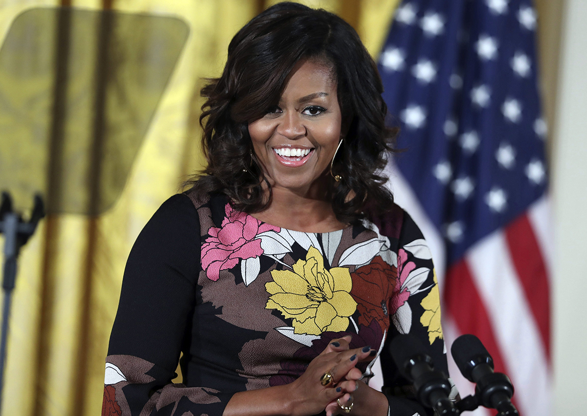 First lady Michelle Obama speaks as she welcome community leaders from across the country to celebrate the successes and share best practices to continue the work of the Mayor's Challenge to End Veterans' Homelessness East Room of the White House complex in Washington, Monday, Nov. 14, 2016.
