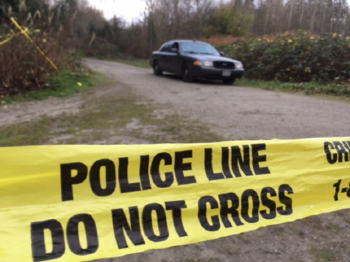 FILE PHOTO: Police on the scene where a body was found in North Vancouver, B.C. on November 28, 2016.