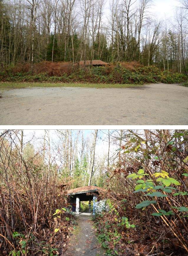 The shelter where the body was found in North Vancouver on November 28, 2016.