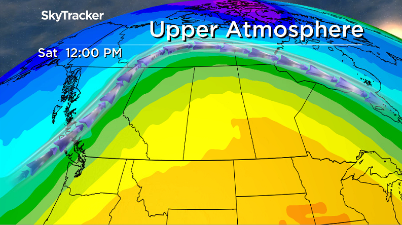 Massive upper ridge of high pressure brings in the sunshine and heat later this week.