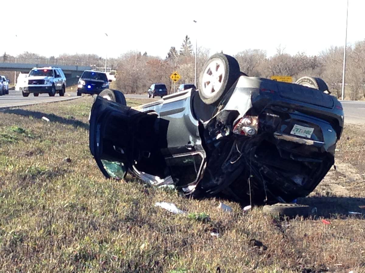 Man in hospital with serious injuries after rollover on Ring Road.