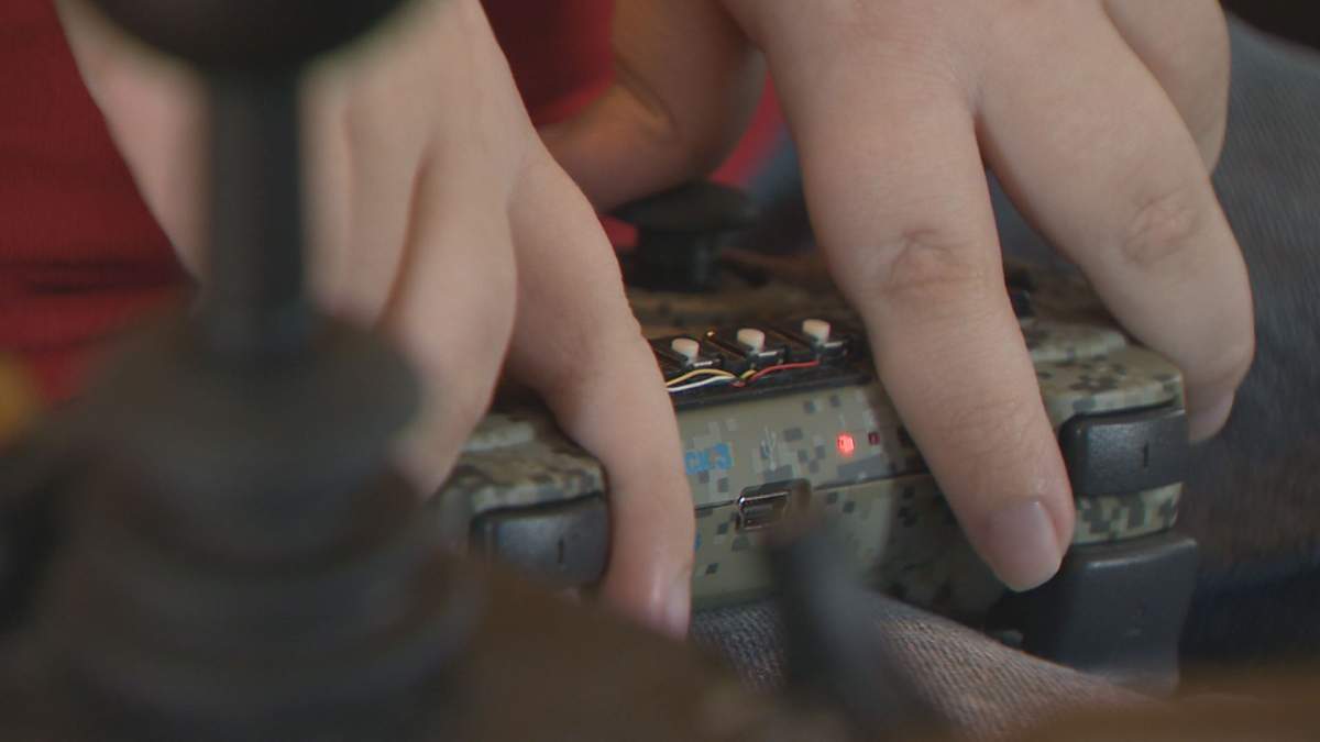 Assistive techonology is helping 15-year-old Noah play with his friends. Sunday, November 20, 2016.