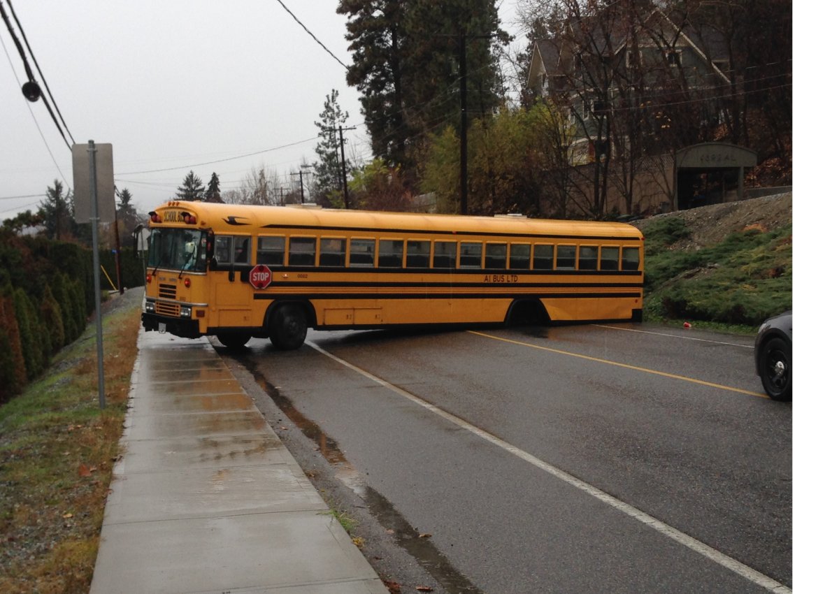 Wheels fall off school bus in Kelowna.