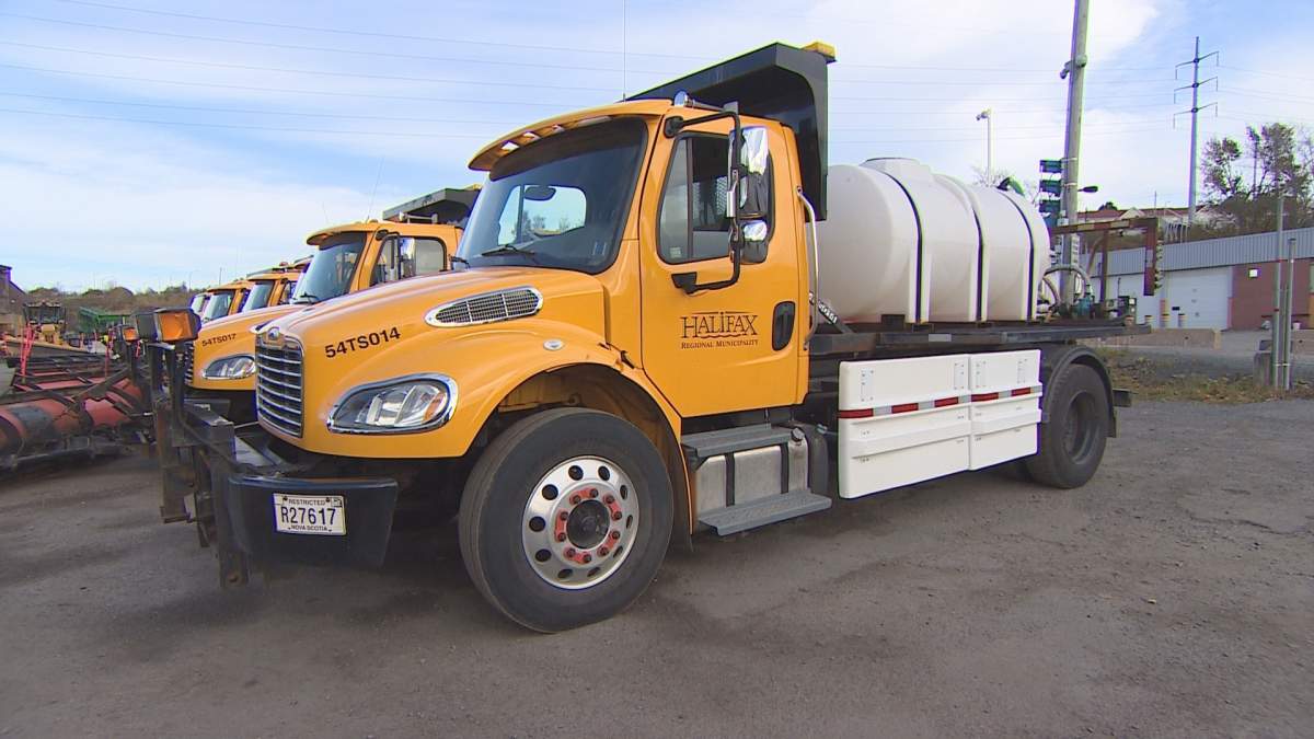 Newly installed side guards on Halifax heavy duty vehicles are pictured.
