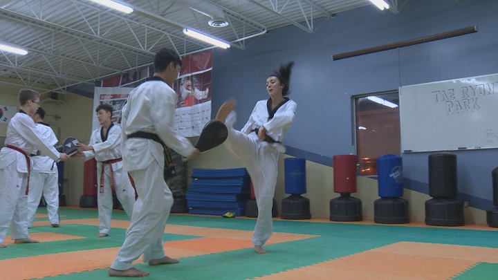 Skylar Park trains in taekwondo in this file photo.