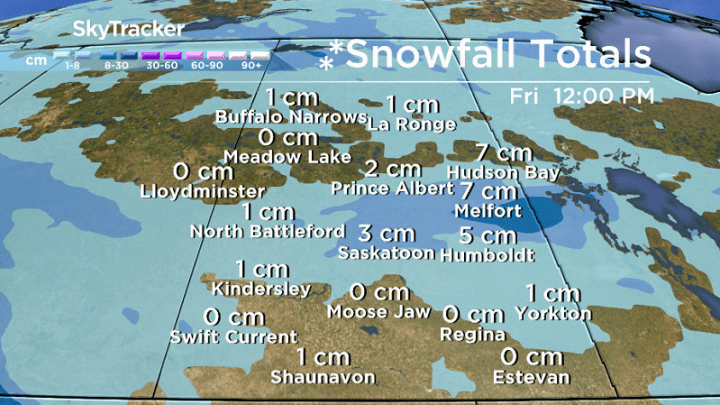 Much of the first few centimetres of snow melted on contact with the ground, but here's how much snow was expected.