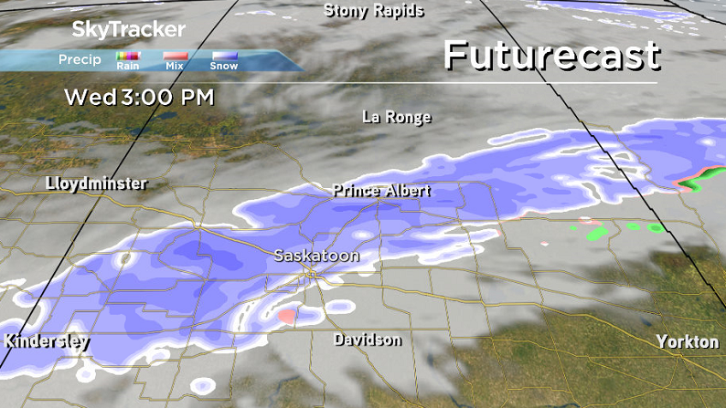 Snow returns to Saskatoon's forecast on Wednesday.