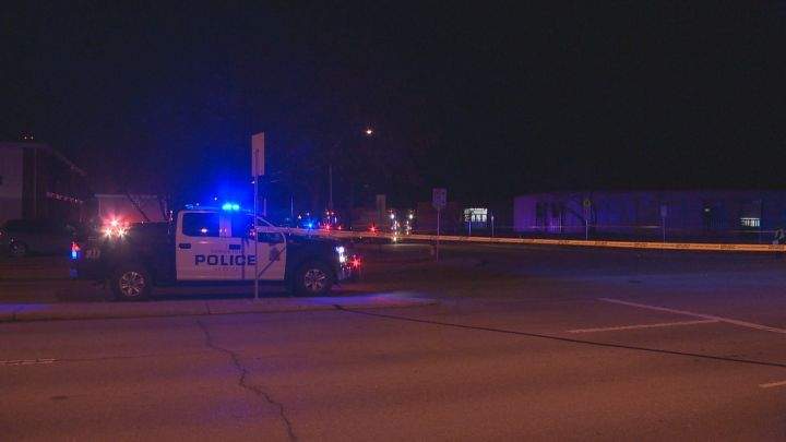Edmonton police shut down the intersection at 51 Avenue and 107 Street on Nov. 16, 2016 following a serious two-vehicle crash.
