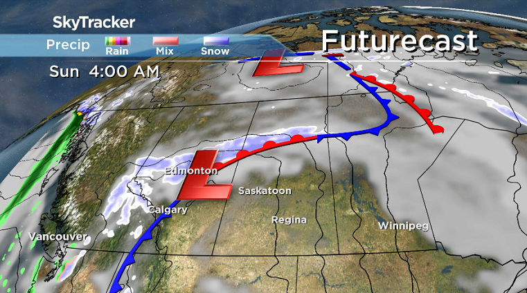 The next system slides by on Sunday bringing in cooler air behind it.