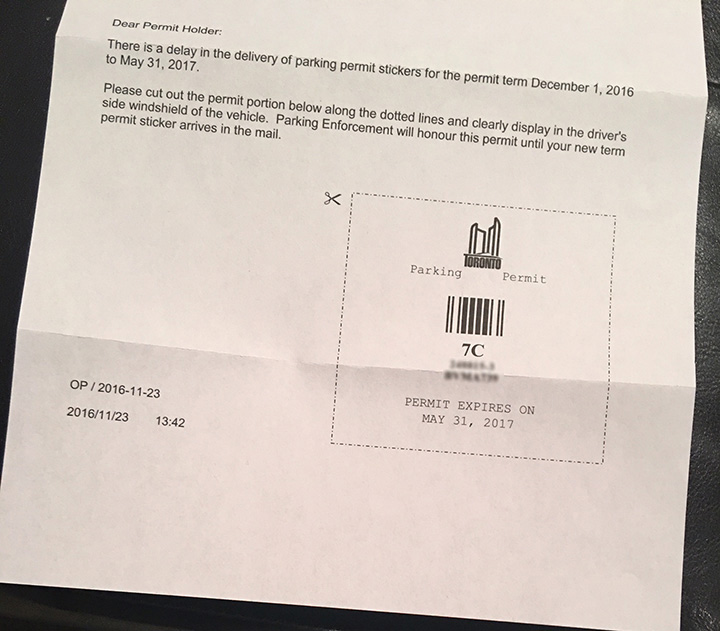 Interim parking permits have been mailed out to around 22,000 Toronto residents after the City of Toronto had a delay in receiving the permits from the manufacturer.