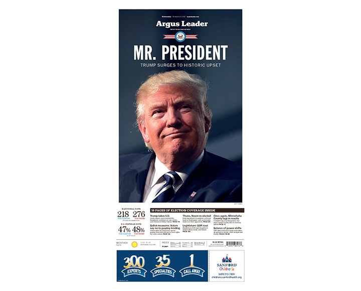 Newspaper front pages day after Donald Trump shocked America becoming country’s 45th president - image