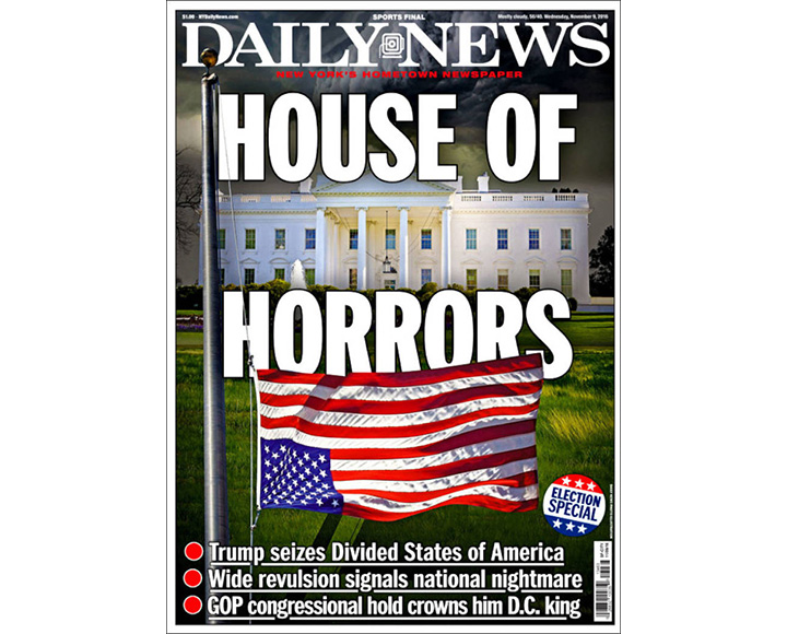 Newspaper front pages day after Donald Trump shocked America