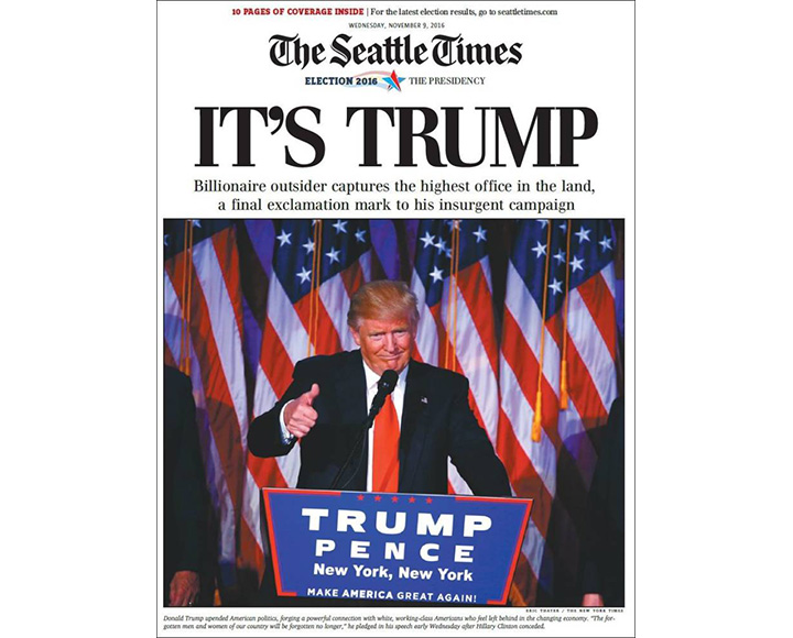 Newspaper front pages day after Donald Trump shocked America becoming country’s 45th president - image