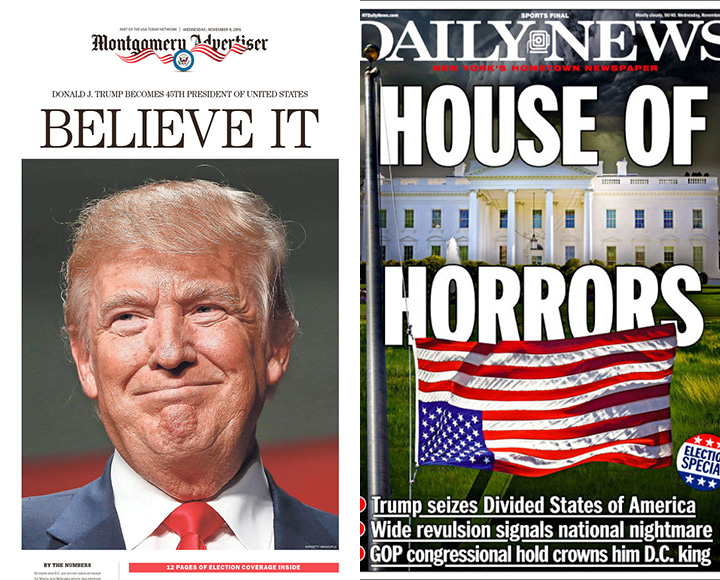 Newspaper front pages day after Donald Trump shocked America becoming country’s 45th president - image