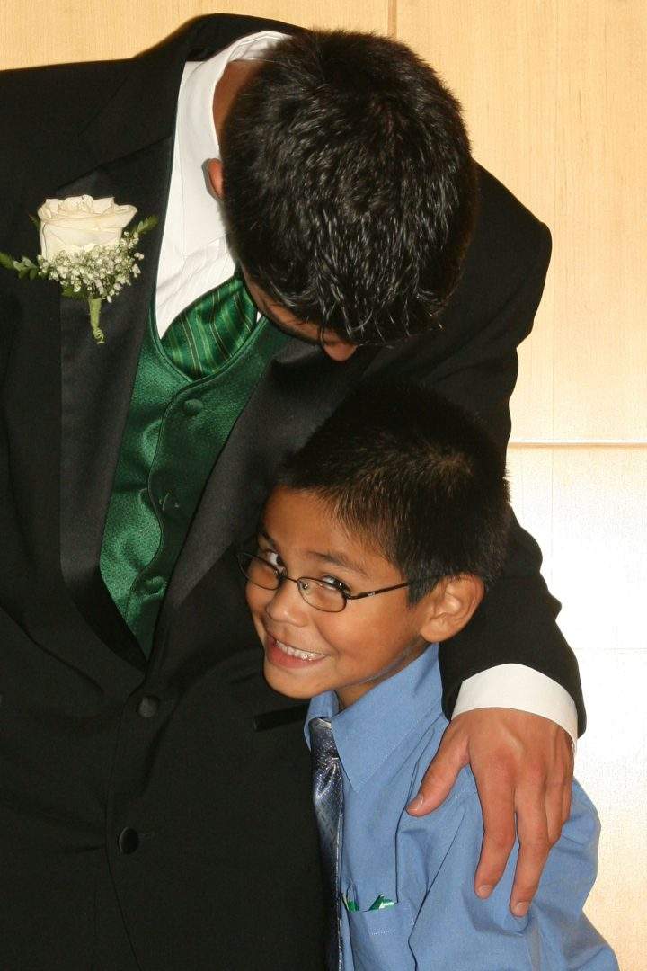 Ty Naess was adopted by a couple who was already fostering his uncle, shown here.