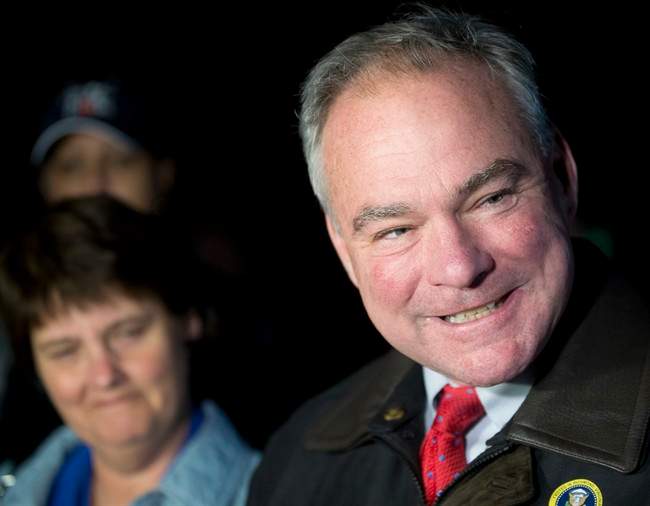 U.S. Democrat vice-president candidate Tim Kaine is pictured.