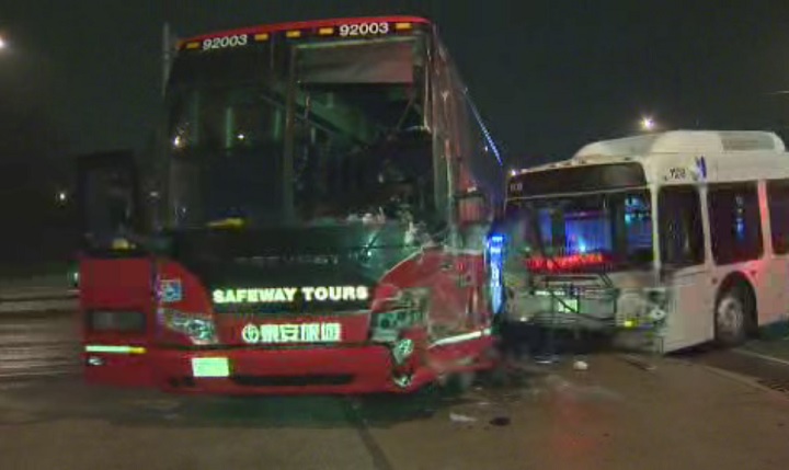 Several passengers were injured in a collision between two buses in Richmond Hill on Nov. 25, 2016.