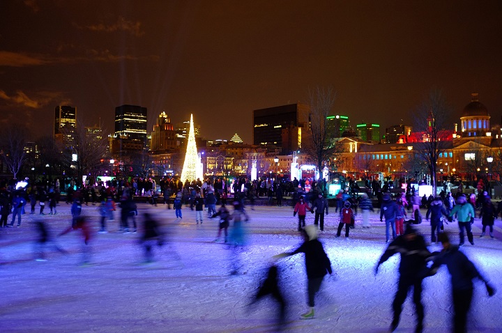 In this file photo, people  can be skating in Old Monteral on New Year's Eve, Montreal, Que., Dec. 31, 2014.