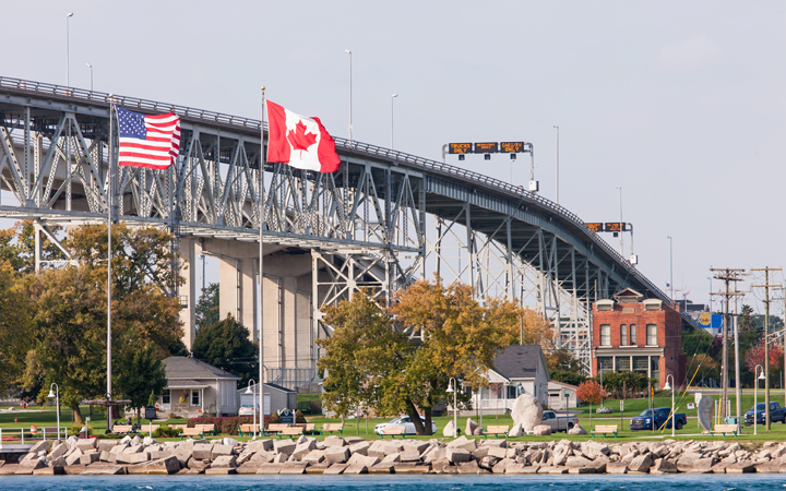 The Bluewater Bridge, Sarnia, Ont, Oct. 18, 2016.