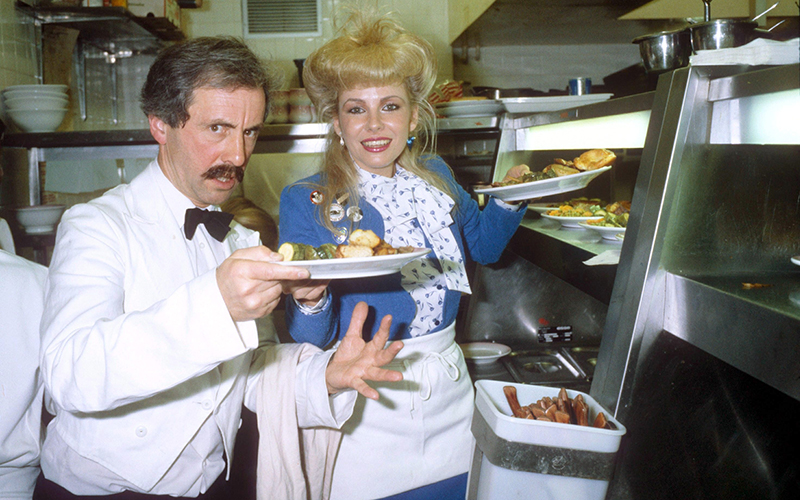 Mandatory Credit: Photo by Richard Young/REX/Shutterstock (89541a)
Andrew Sachs AND Pamela Stephenson
ANDREW SACHS AS MANUEL FROM FAWLTY TOWERS - 1981.