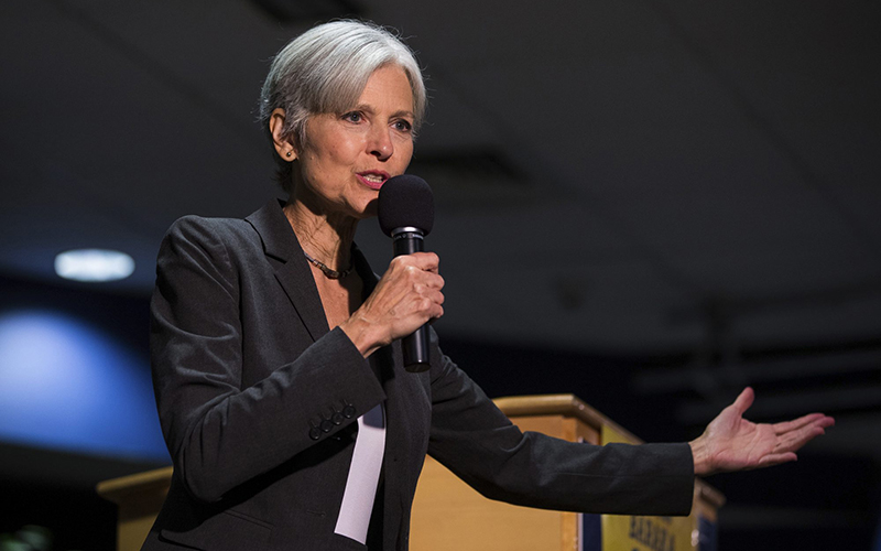 Green Party presidential candidate Jill Stein delivers remarks at Wilkes University in Wilkes-Barre, Pa. 