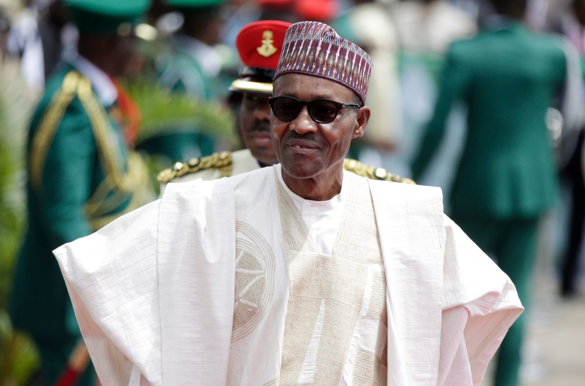 In this file photo taken Friday, May 29, 2015, Nigerian President elect, Muhammadu Buhari, arrives for his Inauguration at the eagle square in Abuja, Nigeria. The Boko Haram extremist group has finally been crushed Äî driven from its last forest enclave with fighters on the run and no place to hide, Nigeria's president declared Saturday, Dec. 24, 2016.