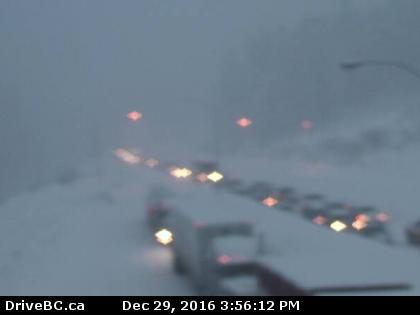 Hwy 5, southbound at Zopkios Rest Area, near the Coquihalla Summit, looking northeast.