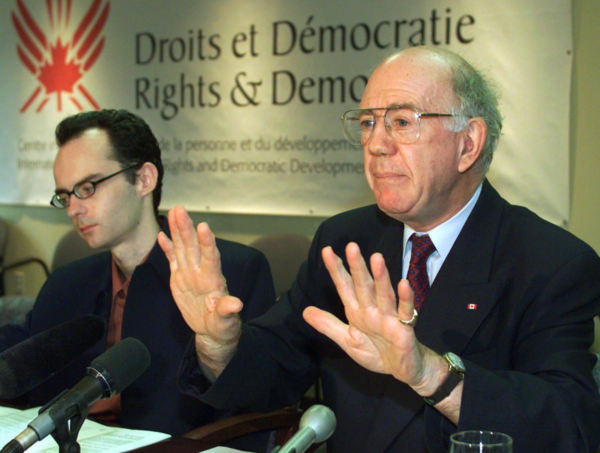 Warren Allmand (right), former MP and cabinet member under Pierre Elliot Trudeau, died at the age of 84. 