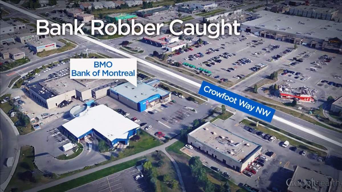 Police were called to a bank robbery in progress at the BMO Bank of Montreal location on Crowfoot Way N.W. at around 11 p.m. on Wednesday, Nov. 30, 2016. 