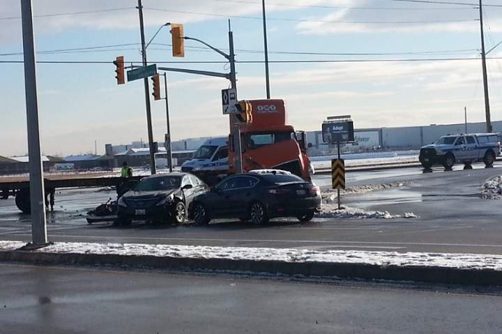 One person was killed after a three-vehicle crash in Brampton on Dec. 5, 2016.