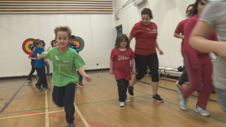 (From 2016) Bryce runs at the Norwood School Start2Finish program in Edmonton.