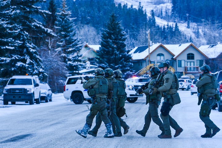 RCMP investigate a possible shooting in Canmore Tuesday, Dec. 13. 