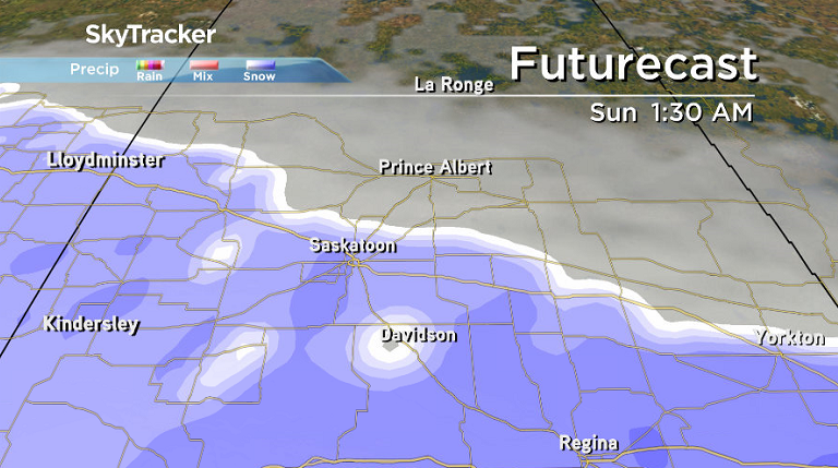 Santa could see snow moving into Saskatoon late in the evening on Christmas Eve overnight into Christmas Day.