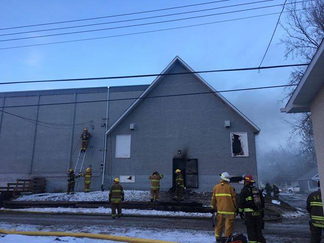 Fire destroys a church in Stony Plain.