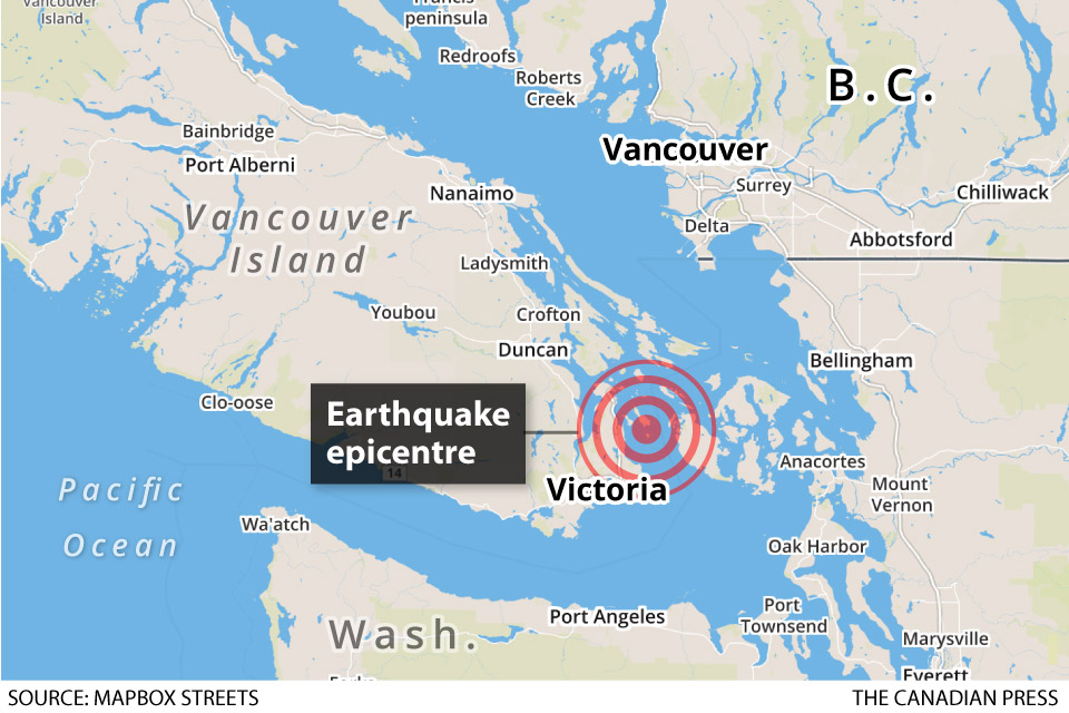 The location of the earthquake on Dec. 29, 2015.