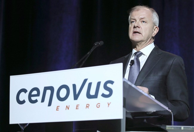 Brian Ferguson, President and CEO of Cenovus Energy, speaks at the company's annual meeting in Calgary, Wednesday, April 27, 2016. 