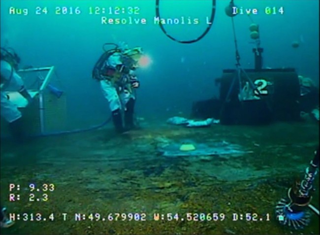 File - A still image from video footage showing the Manolis L under going a technical assessment is shown in this undated handout. 