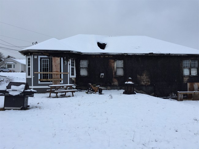 The charred remains of the home where five-year-old Quinn Butt died on April 24, 2016, is seen in this December 9, 2016, handout photo.