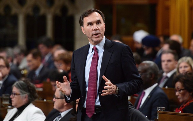 Canada's finance minister is calling provincial demands for bigger federal health transfers "out of the realm" of anything Ottawa would consider as the federation appears headed for a showdown next week over the future of health funding. Finance Minister Bill Morneau stands during question period in the House of Commons, on Parliament Hill, in Ottawa in a November 23, 2016, file photo.