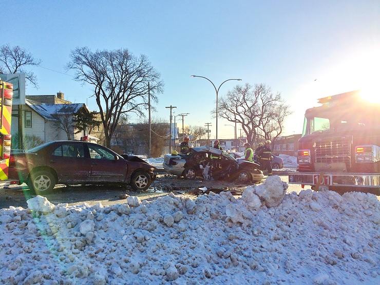 Multiple emergency crews responded to what appears to be a serious two vehicle crash. 