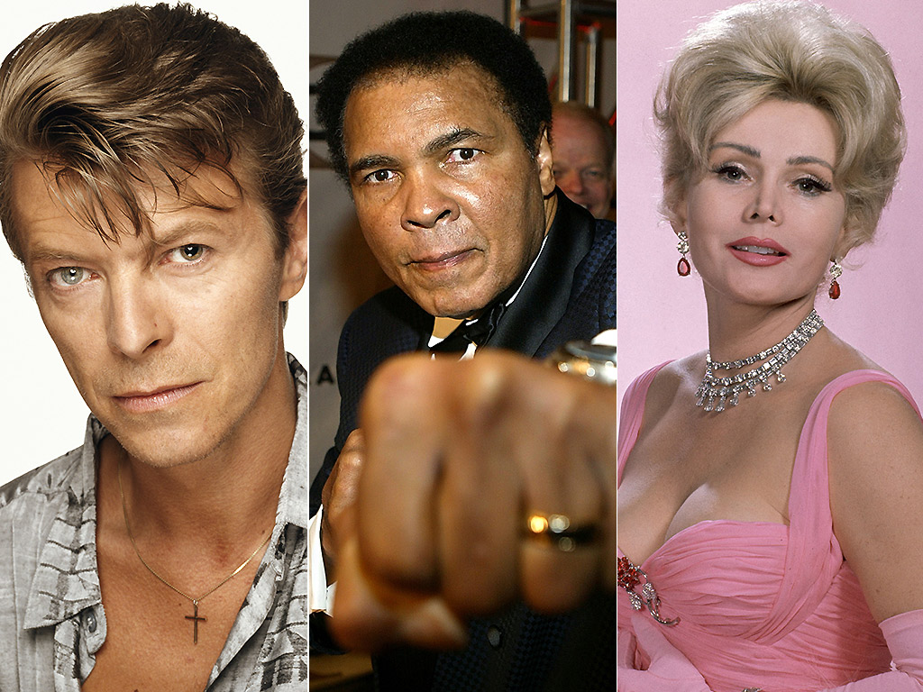 David Bowie, Muhammad Ali, Zsa Zsa Gabor