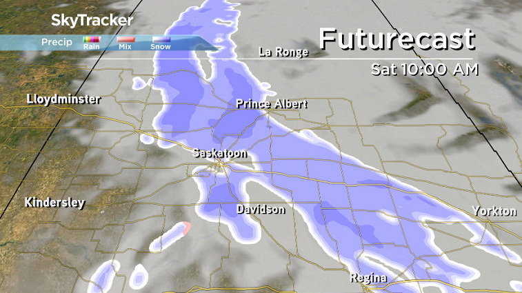 Light snow expected midday on Saturday.