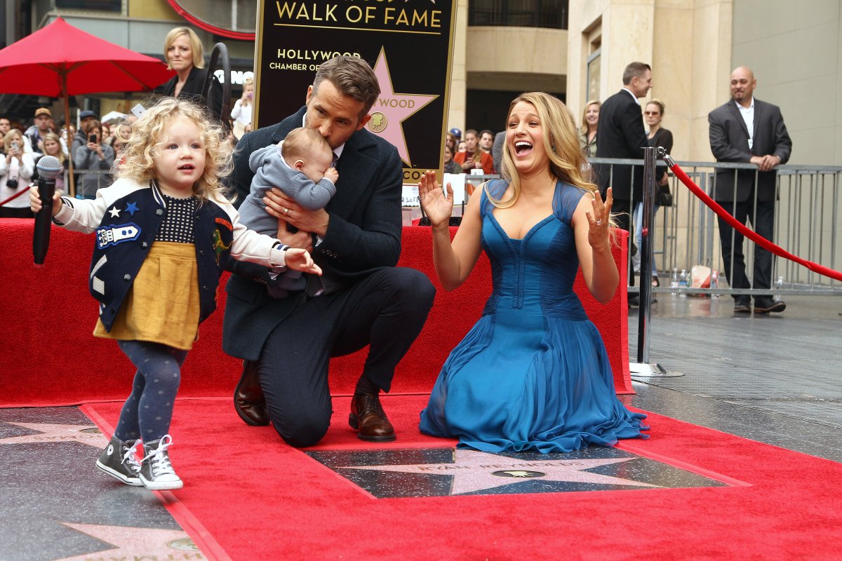 Blake Lively and Ryan Reynolds with their children attend a ceremony honouring actor Ryan Reynolds with Star on the Hollywood Walk Of Fame on December 15, 2016 in Hollywood, California.