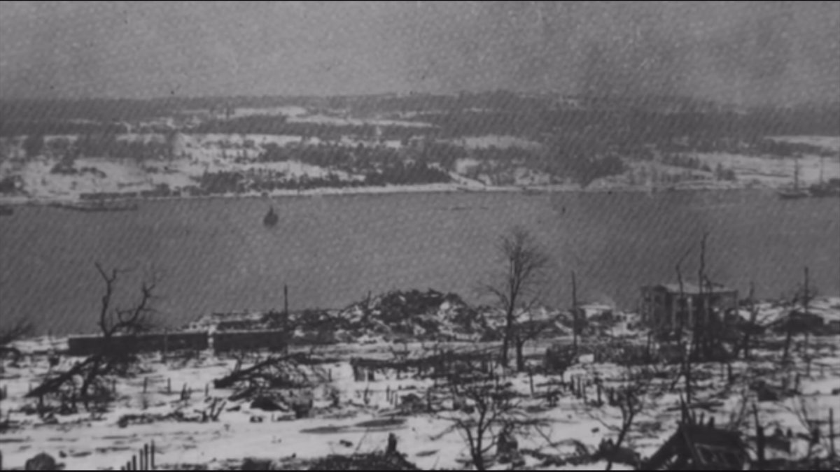 A devastated Halifax is pictured here after the Halifax Explosion, which happened Dec. 6, 1917. 
