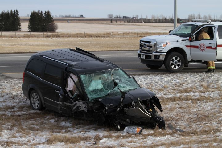 One man was transported in STARS Air Ambulance after a crash on Highway 2 on Dec. 21, 2016.