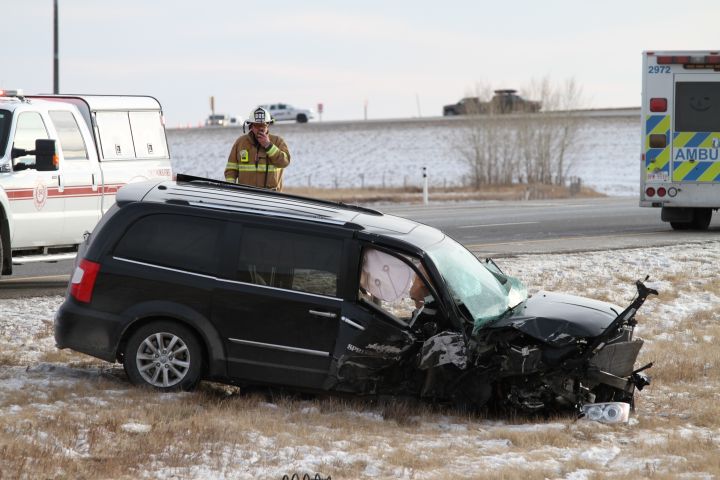 One man was transported in STARS Air Ambulance after a crash on Highway 2 on Dec. 21, 2016.