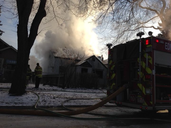 Fire broke out in a home in the area of 121 Avenue and 93 Street at around 10 a.m. Saturday, Dec. 17, 2016.
