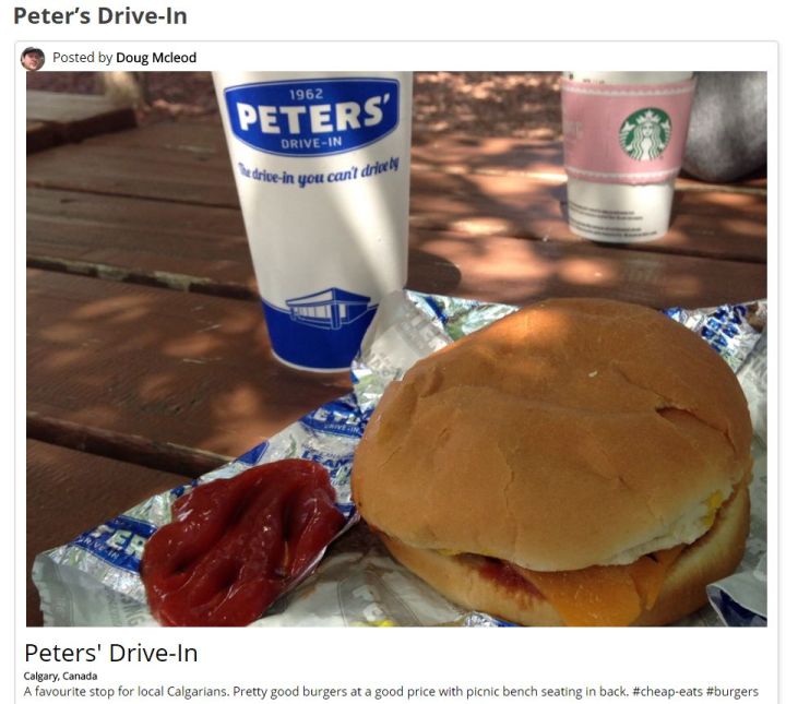 Peters' Drive-In, a Calgary favourite, made the list of top burgers from Matador on Wednesday, Dec. 21.