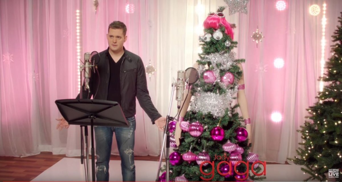 Singer Michael Bublé in the SNL Christmas skit "Michael Bublé christmas Duets" in season 37.